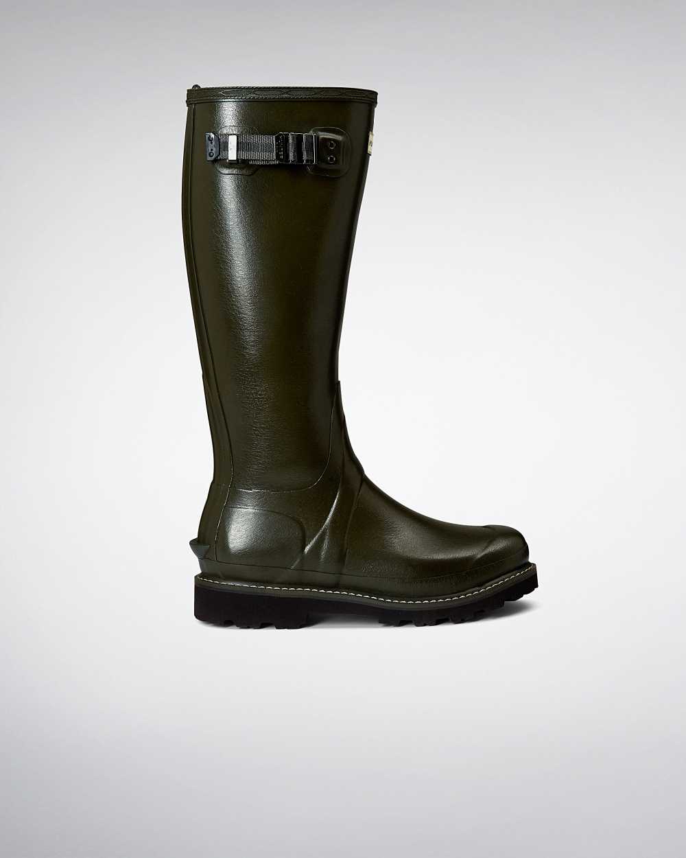 Womens Hunter Balmoral Poly-lined Rain Boots Dark Olive | RKAUSF-249